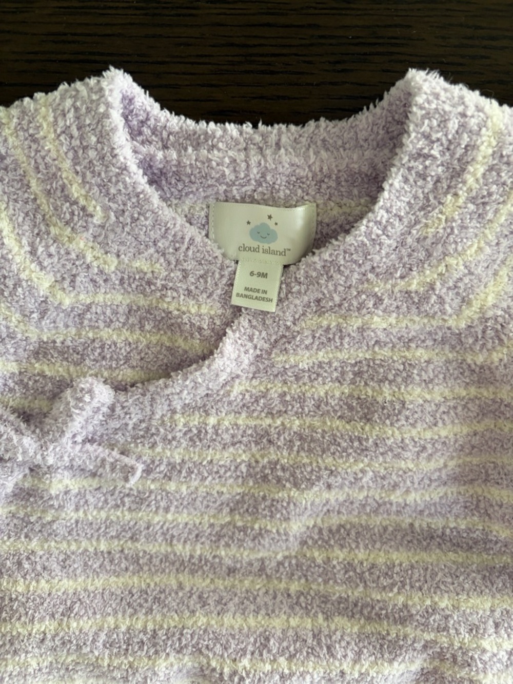 Baby Girls Purple Striped Chenille Wrap Top & Pants Set (6-9M) - Picture 4 of 6